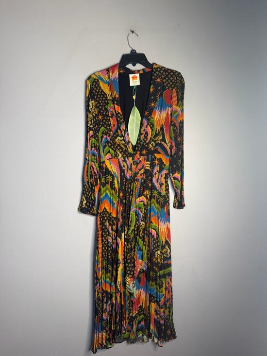 FARM Rio Dresses & Skirts - Farm Rio Macaw Island Maxi Dress Green Tropical Print Sleeveless Size Medium M